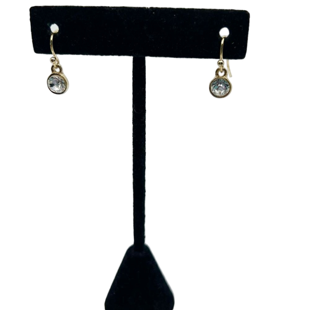 🍭4/$20 Gold tone clear jewel dangle drop earrings
